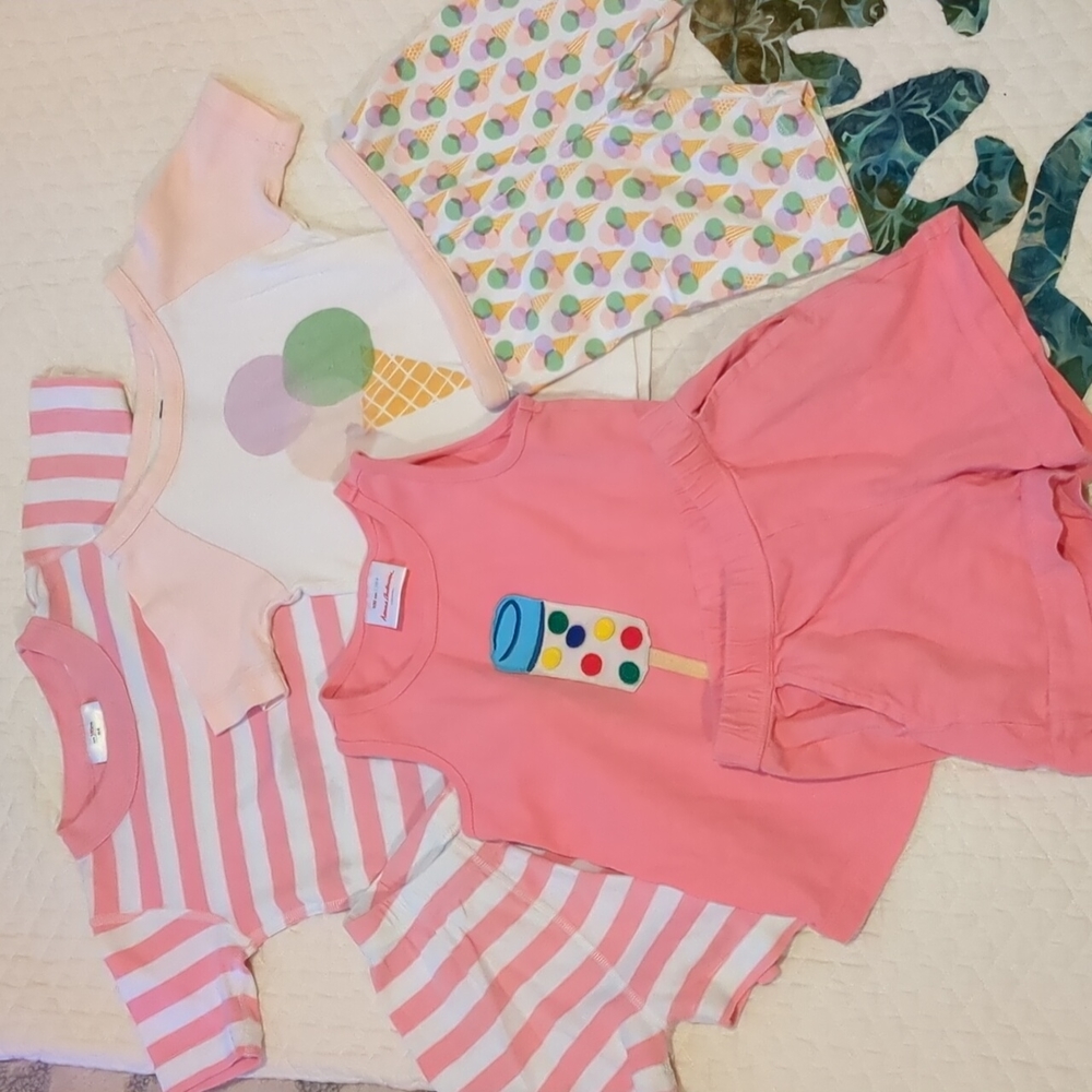 Matching Summer Ice Cream Pajama Sets - Bundle of 3!